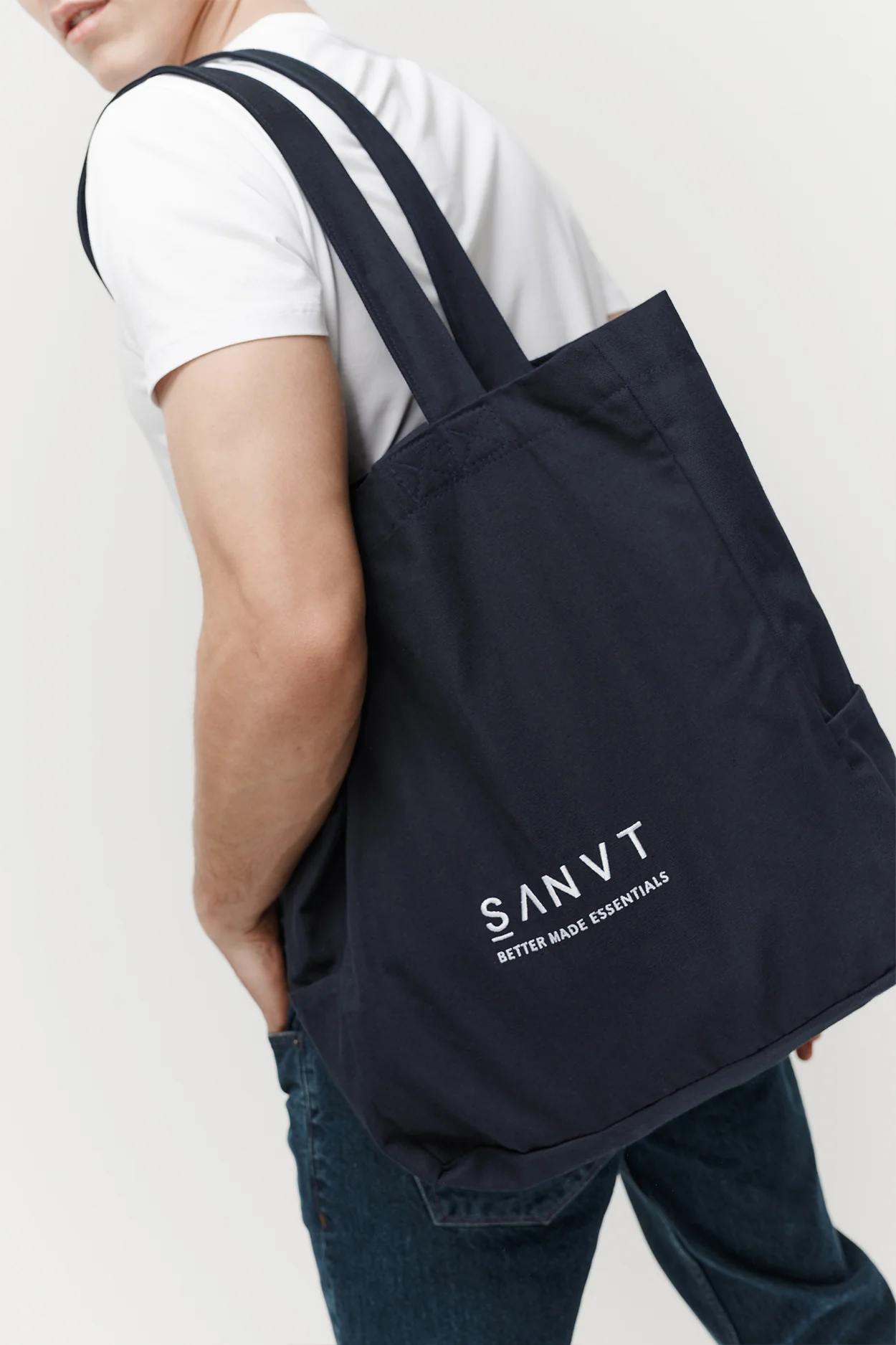 The Canvas Tote Bag - Navy - Image 4