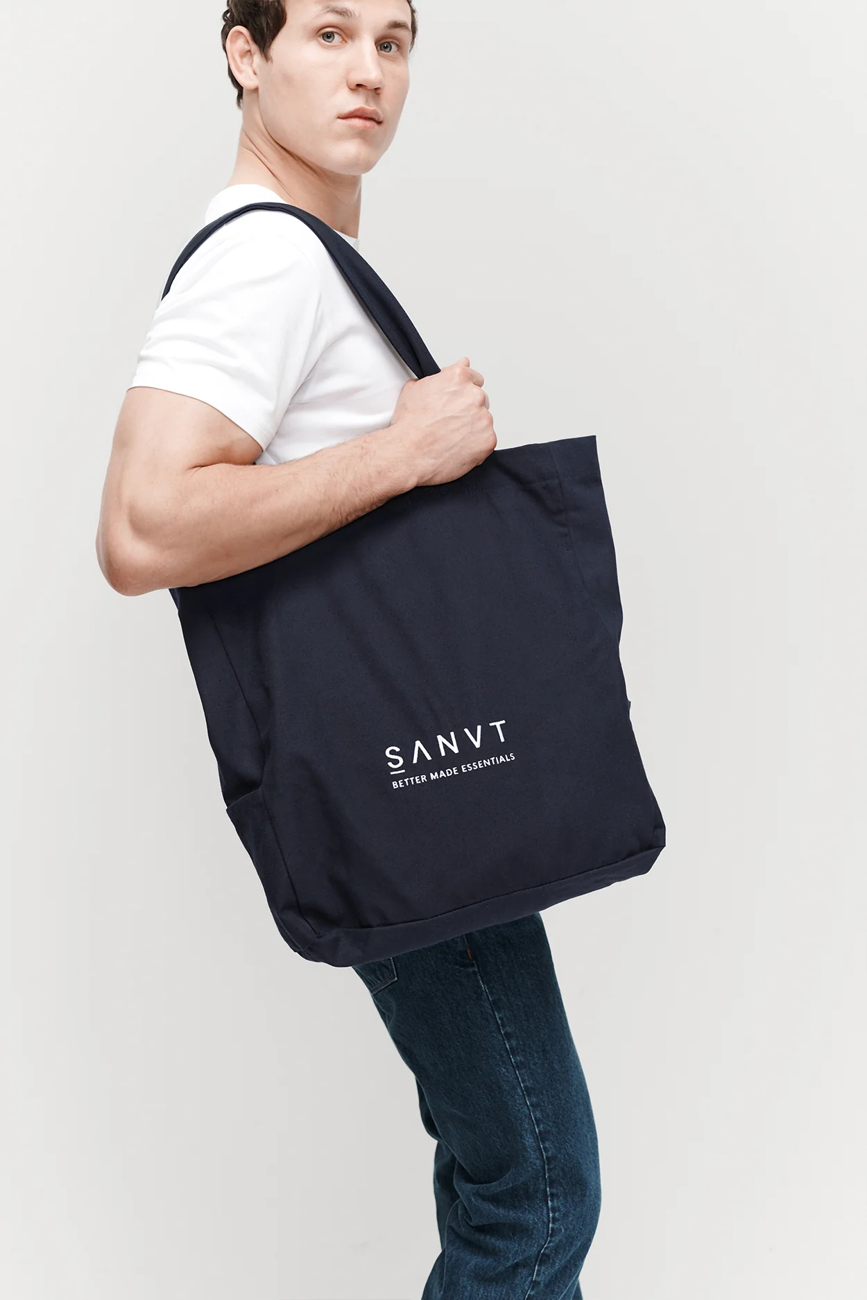 The Canvas Tote Bag - Navy - Image 5
