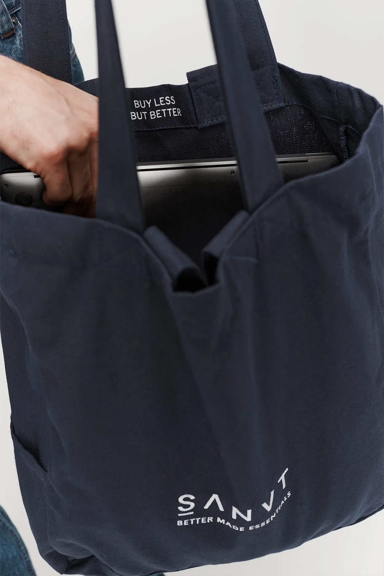 The Canvas Tote Bag - Navy - Image 6