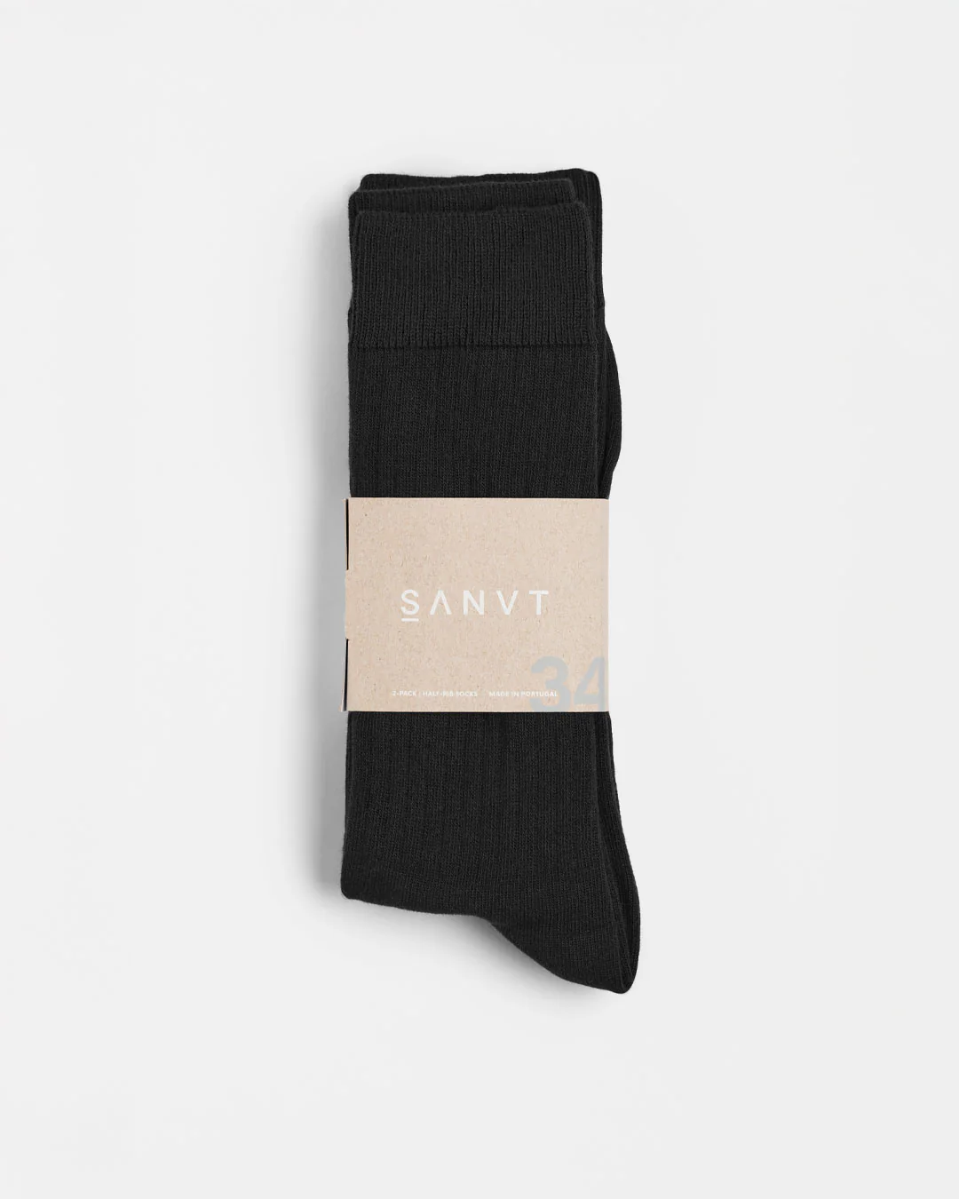The Half Rib Socks (2 Pack) - Black - Image 4