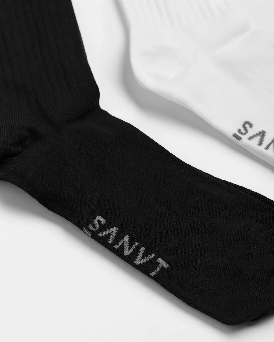 The Half Rib Socks (2 Pack) - Black / White - Image 3