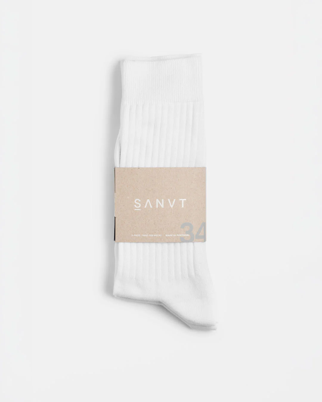 The Half Rib Socks (2 Pack) - White - Image 4