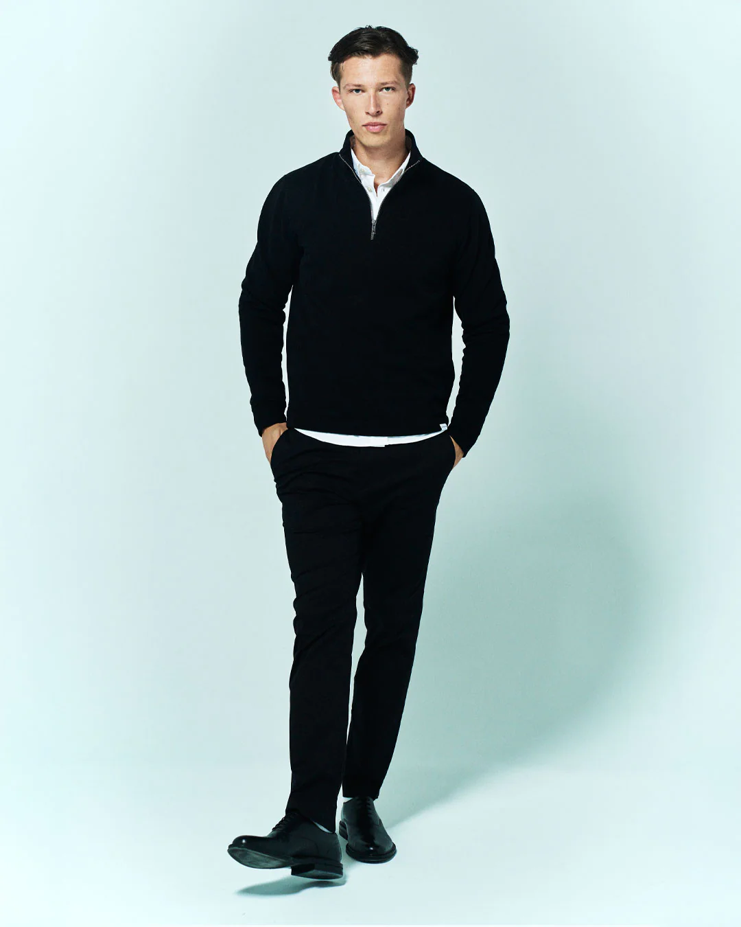 The Half Zip Sweater - Washed Black - Image 3