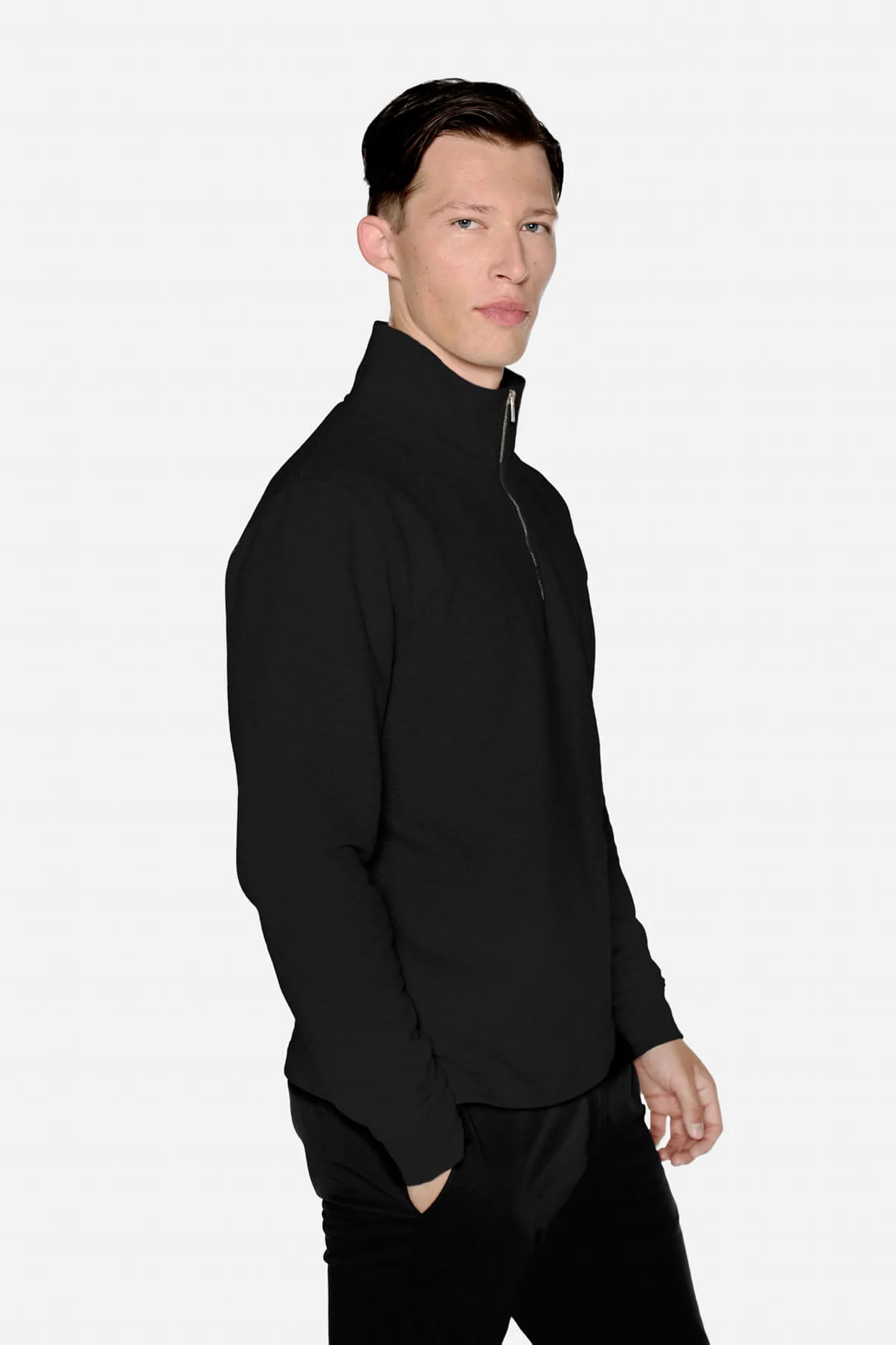 The Half Zip Sweater - Washed Black - Image 5
