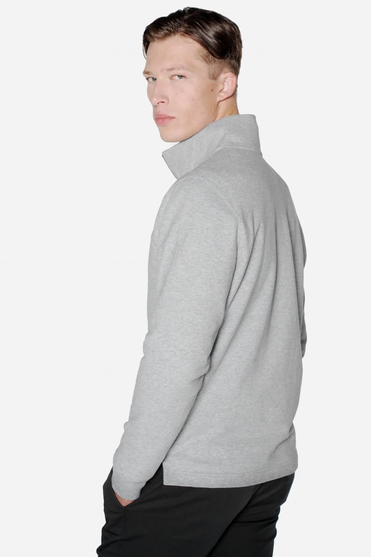 The Half Zip Sweater - Grey Melange - Image 4