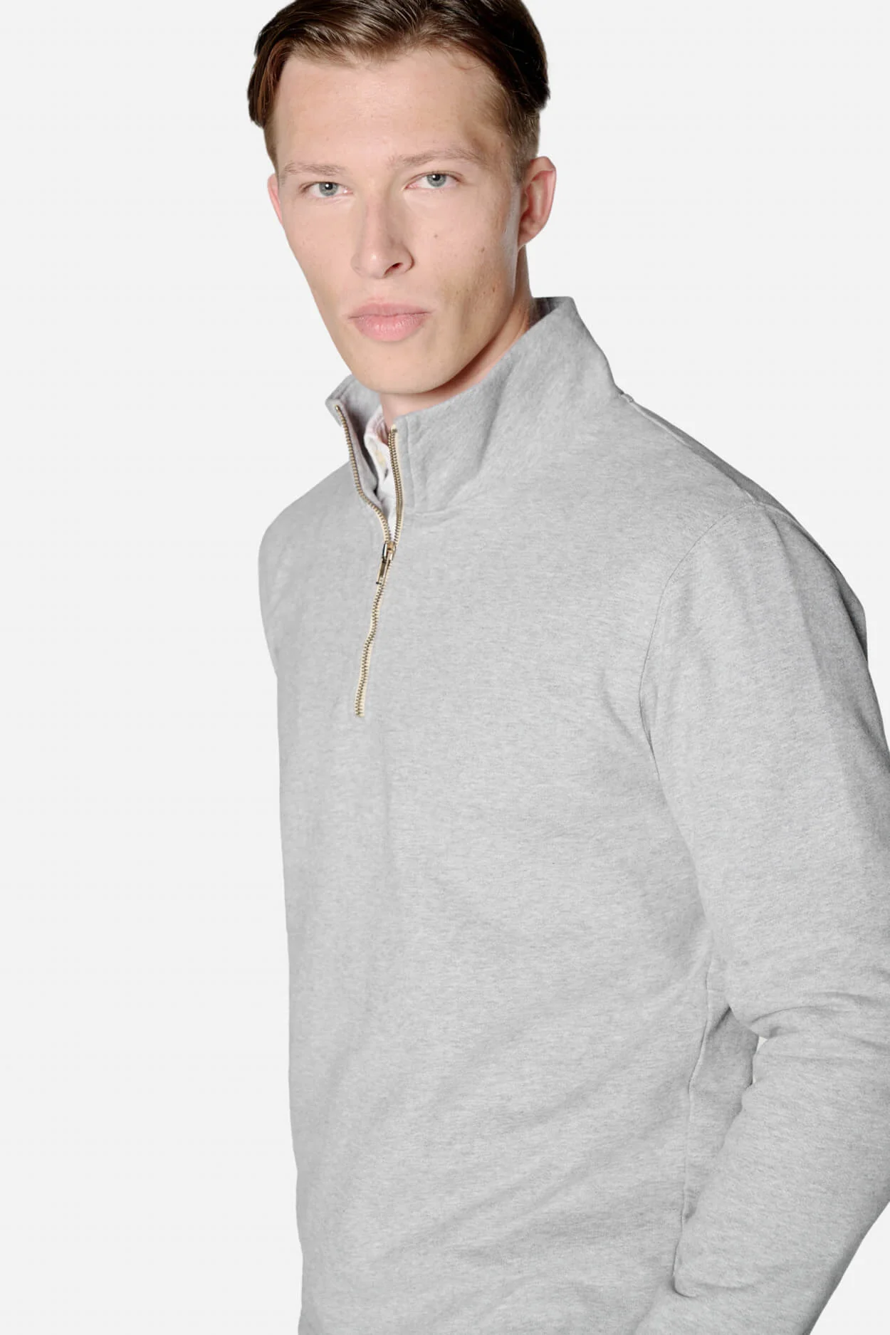 The Half Zip Sweater - Grey Melange - Image 5