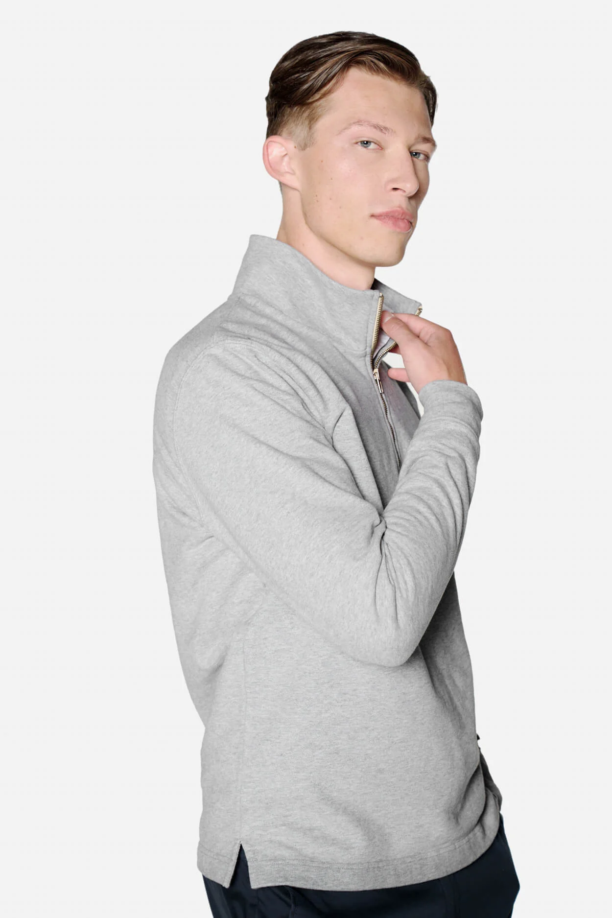 The Half Zip Sweater - Grey Melange - Image 7