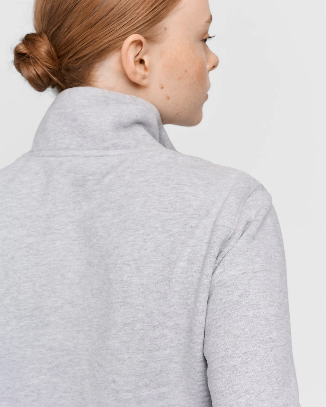 The Unisex Half Zip Sweater - Grey Melange - Image 3