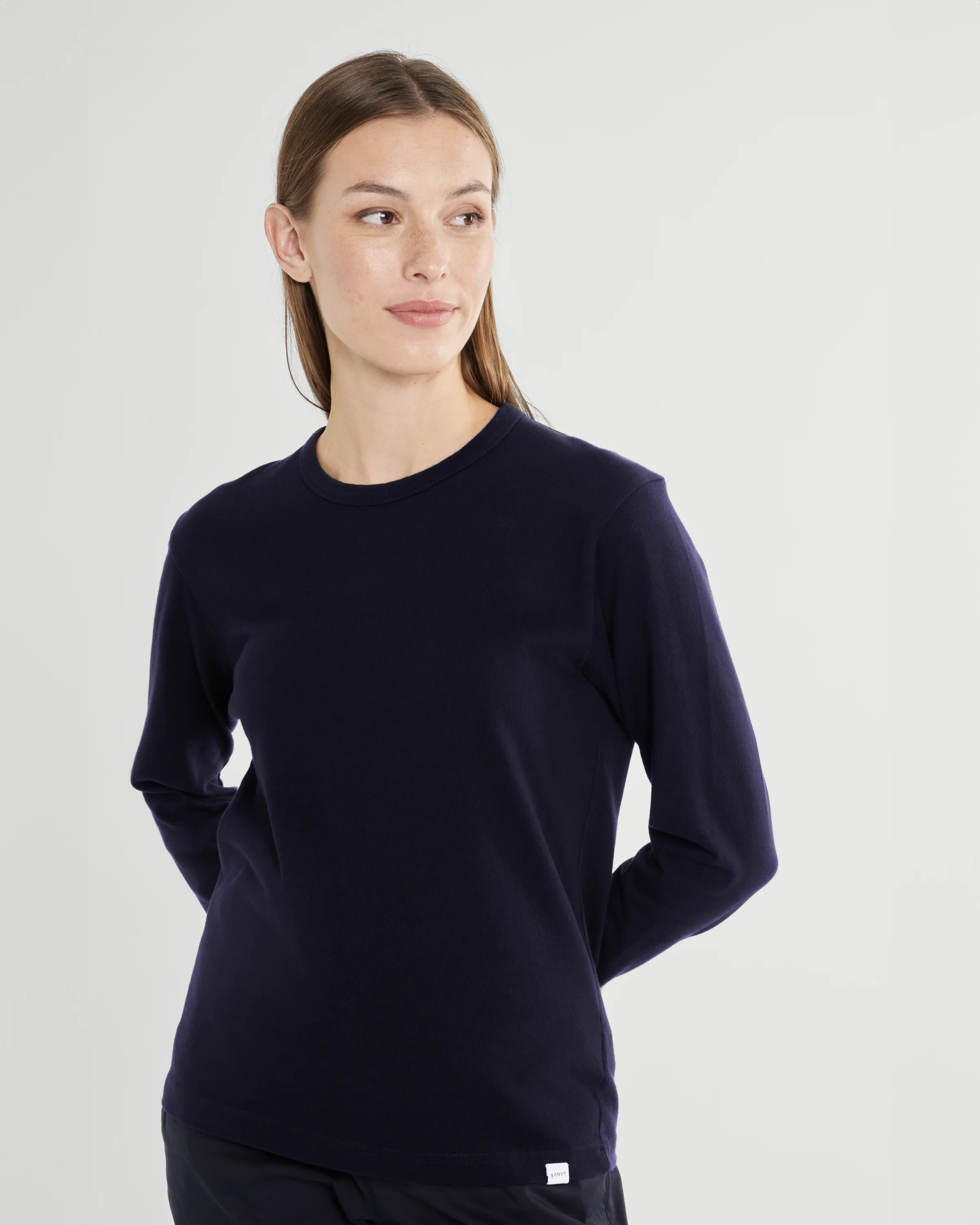 The Unisex Longsleeve T-Shirt - Dark Navy - Image 3