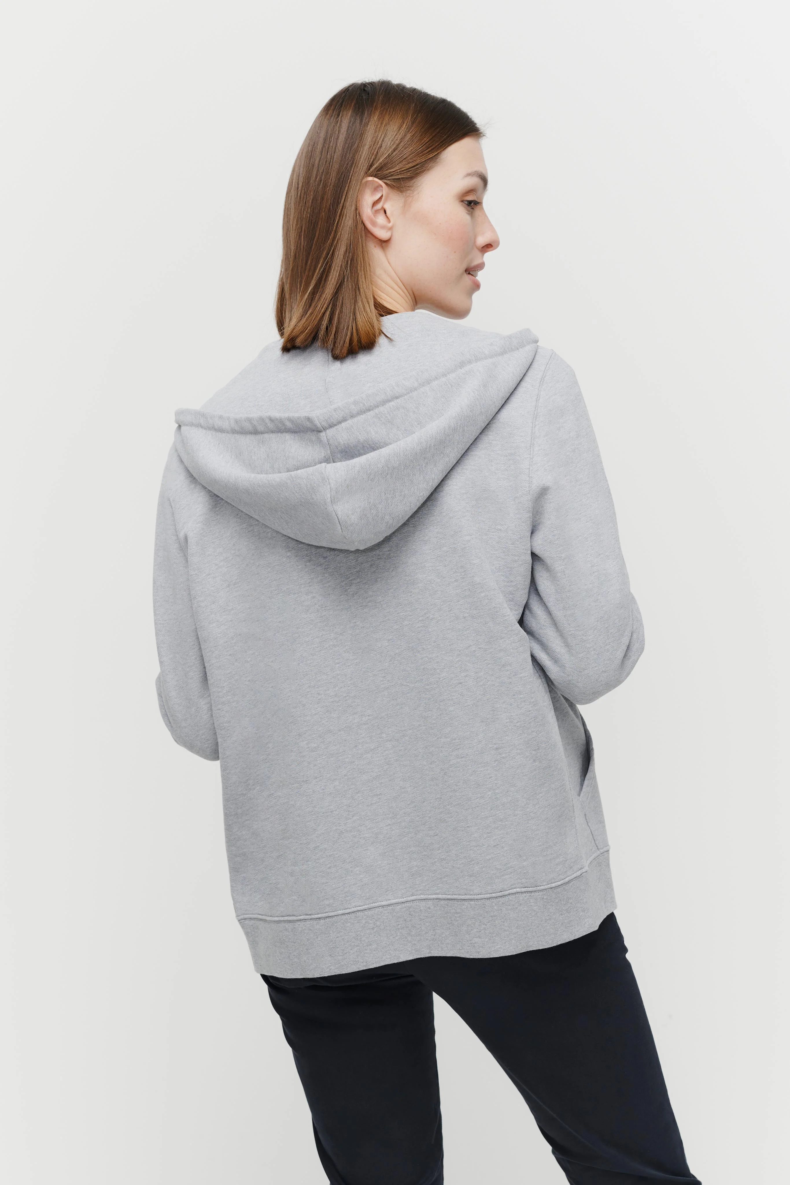 The Unisex Zip Hoodie - Grey Melange - Image 3