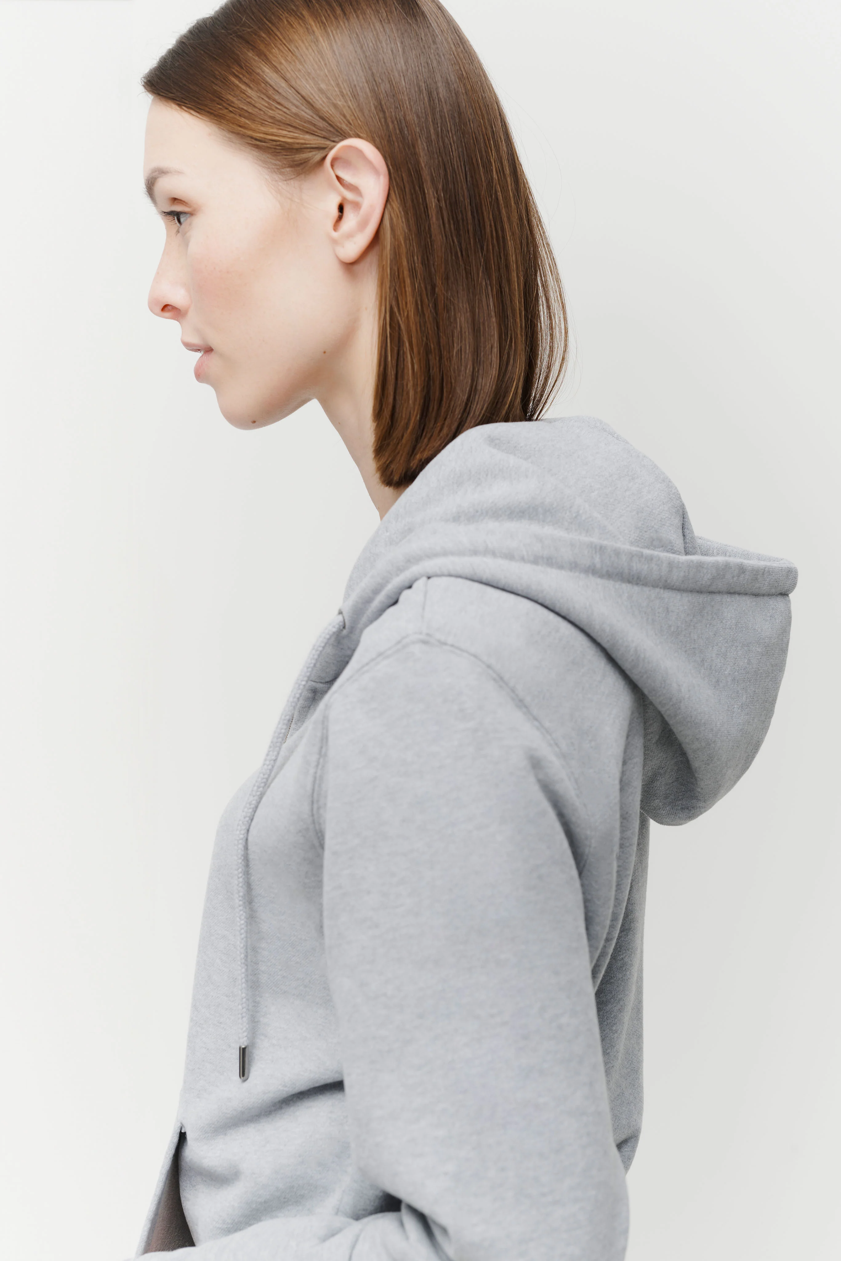 The Unisex Zip Hoodie - Grey Melange - Image 7