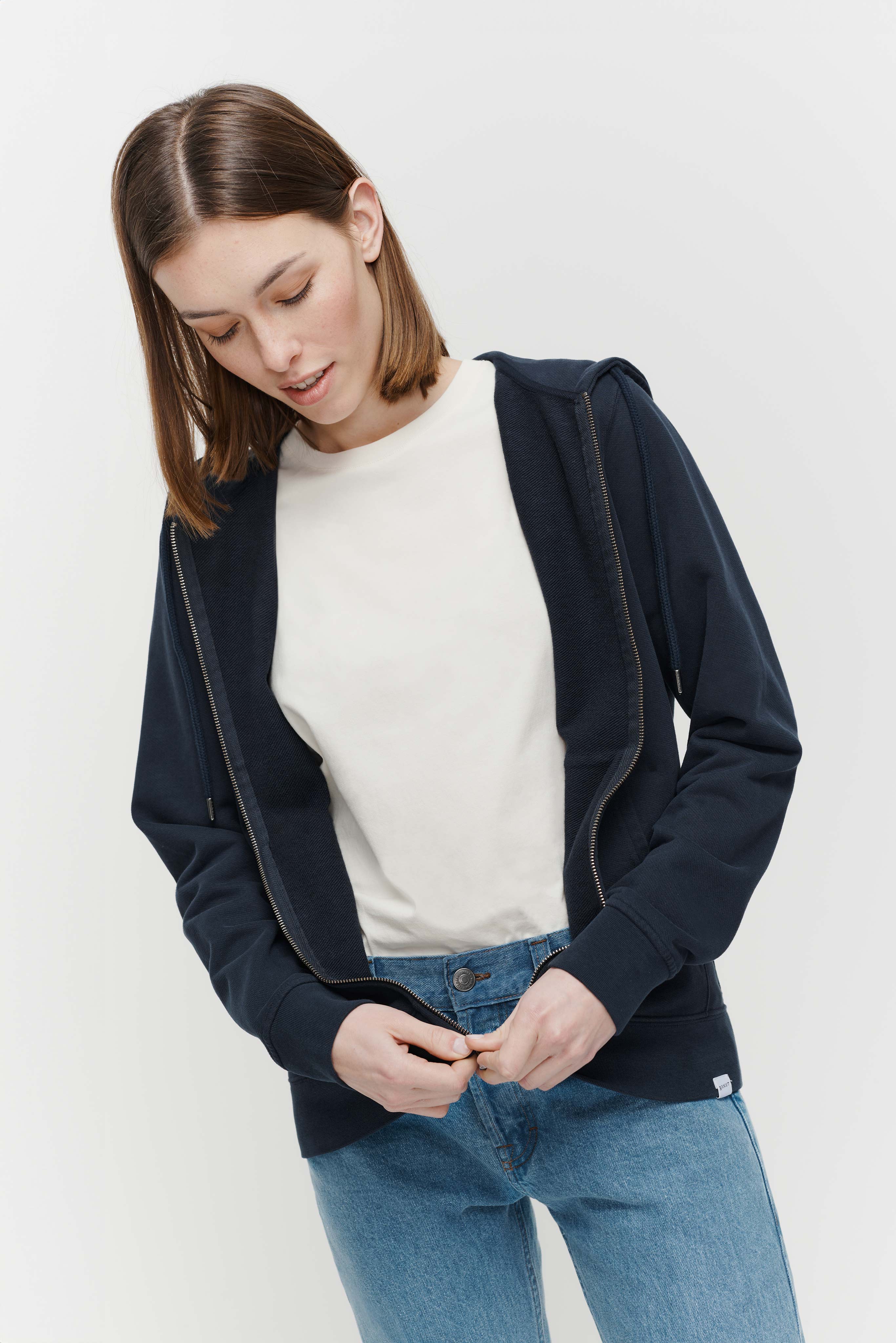 The Unisex Zip Hoodie - Navy - Image 3