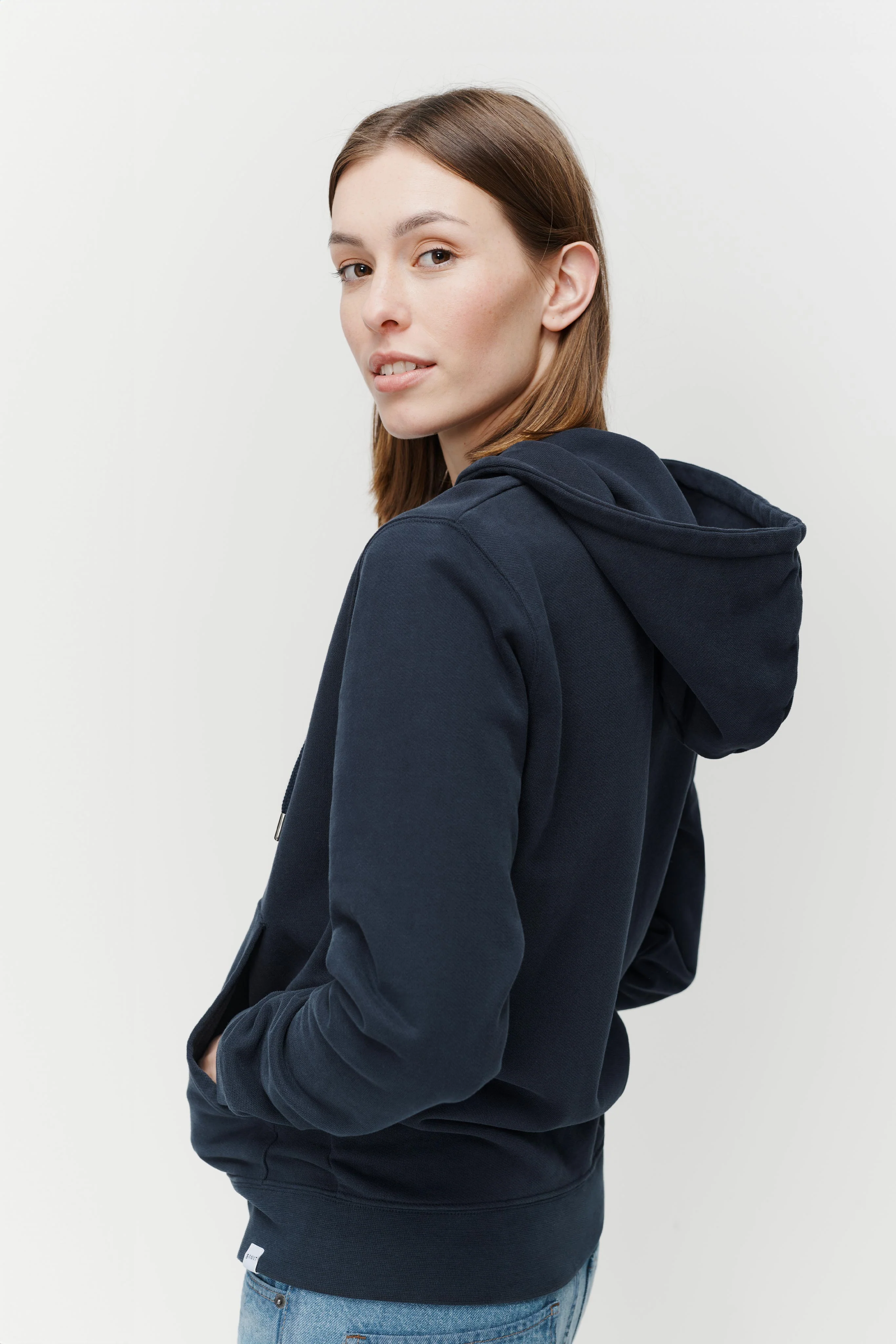 The Unisex Zip Hoodie - Navy - Image 4