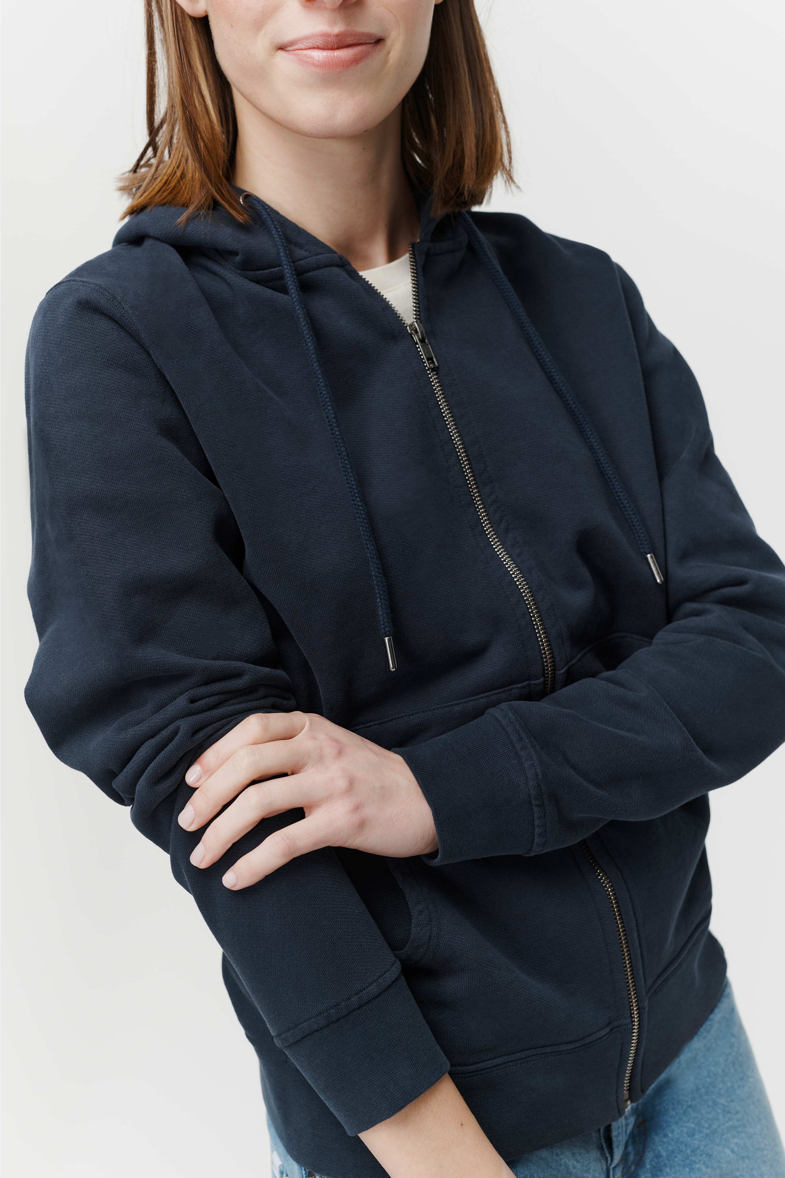 The Unisex Zip Hoodie - Navy - Image 5