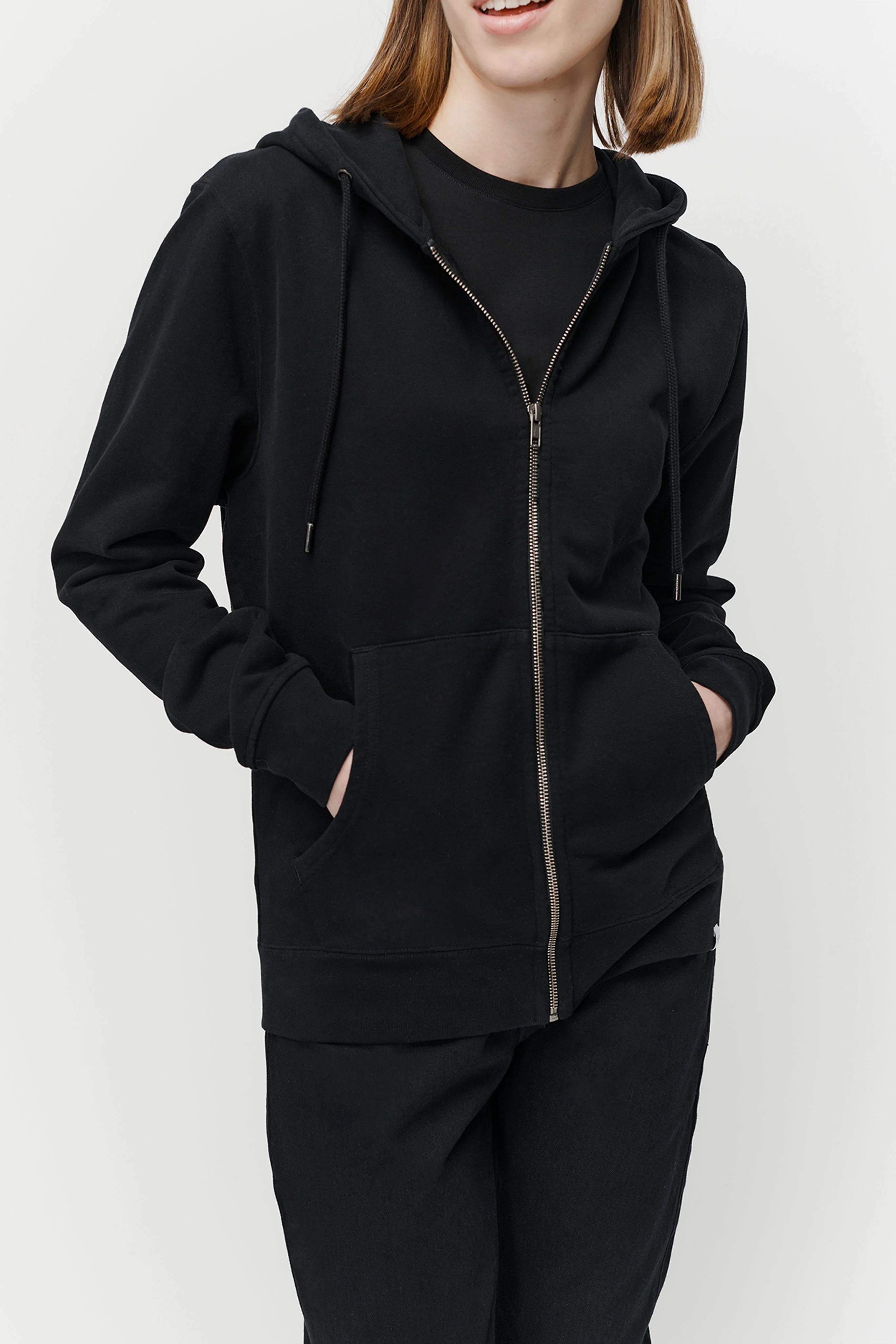 The Unisex Zip Hoodie - Washed Black - Image 4