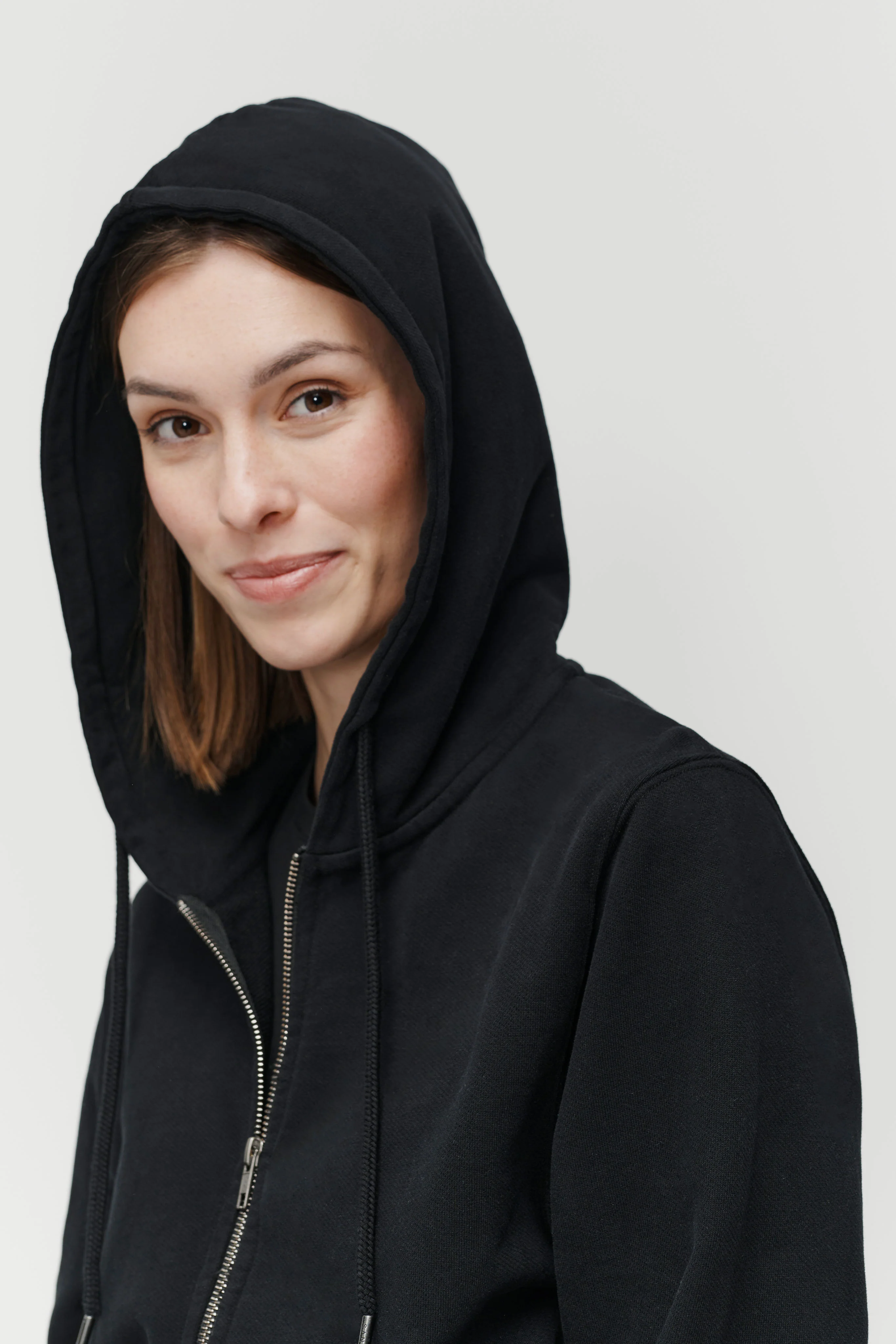 The Unisex Zip Hoodie - Washed Black - Image 6