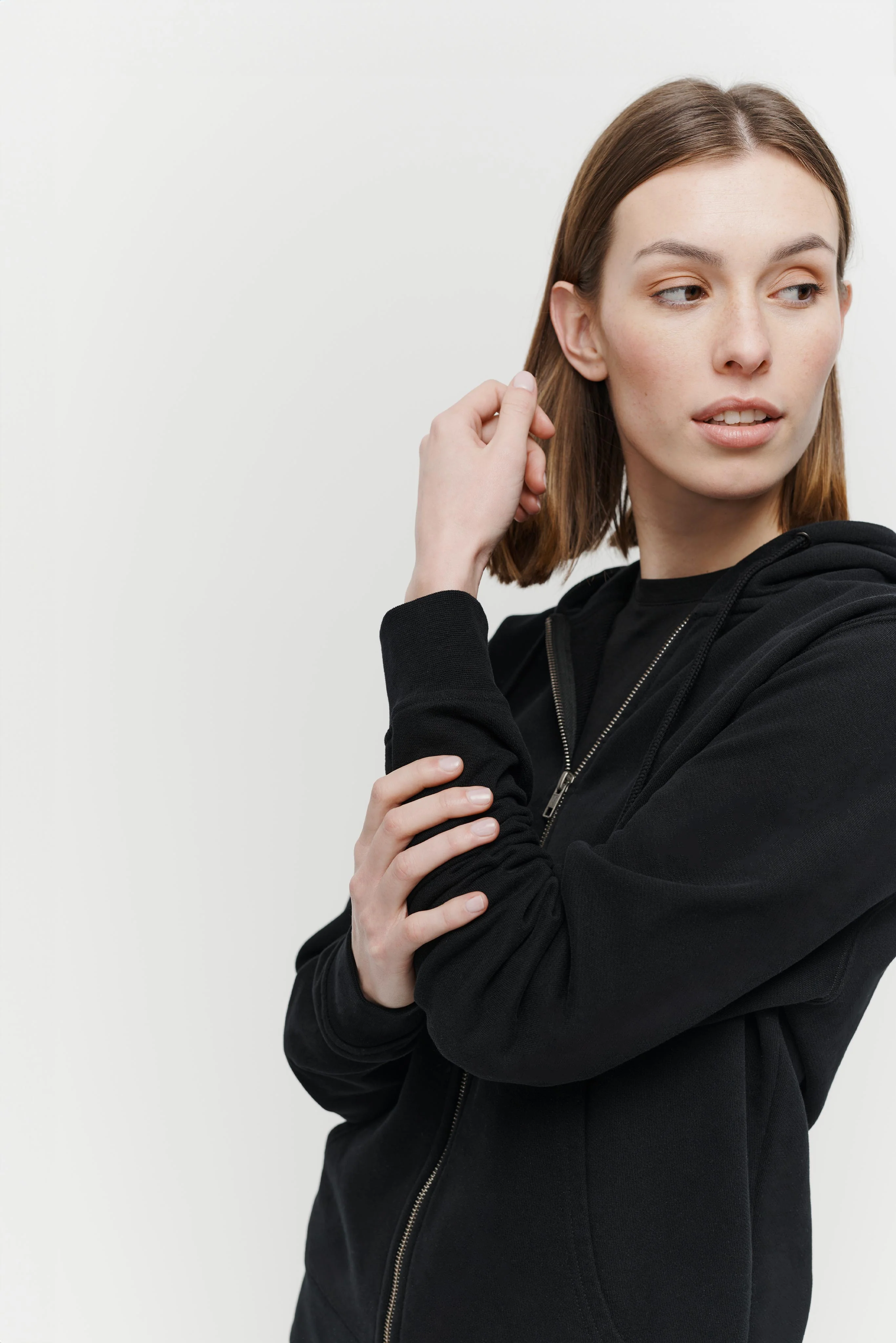 The Unisex Zip Hoodie - Washed Black - Image 7